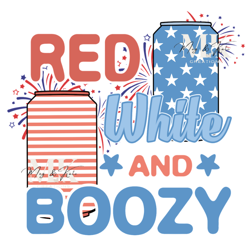 Red White And Boozy DTF TRANSFER
