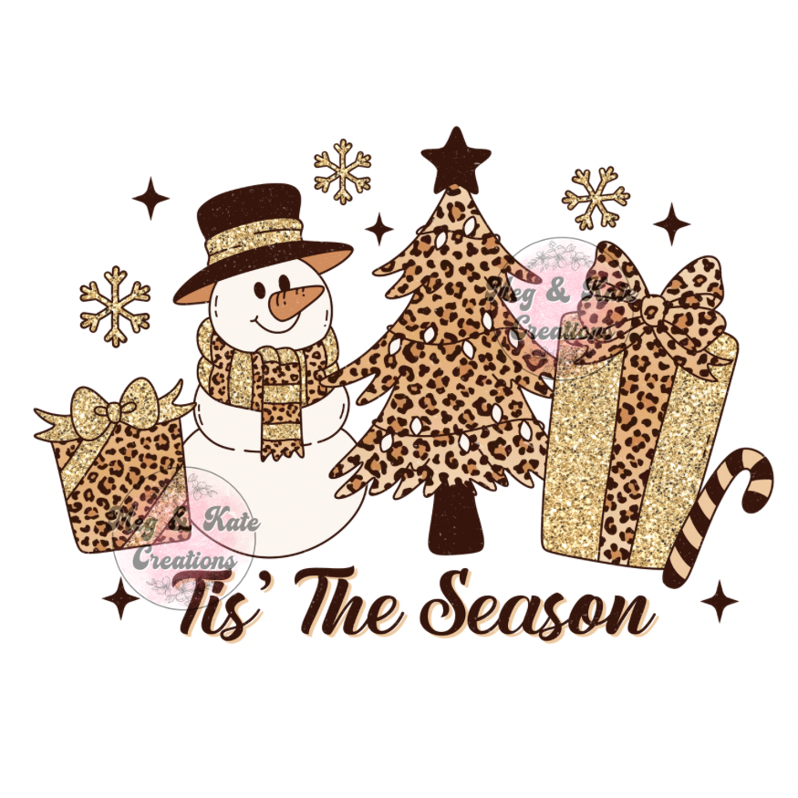 Tis the Season Cheeta Print DTF TRANSFER
