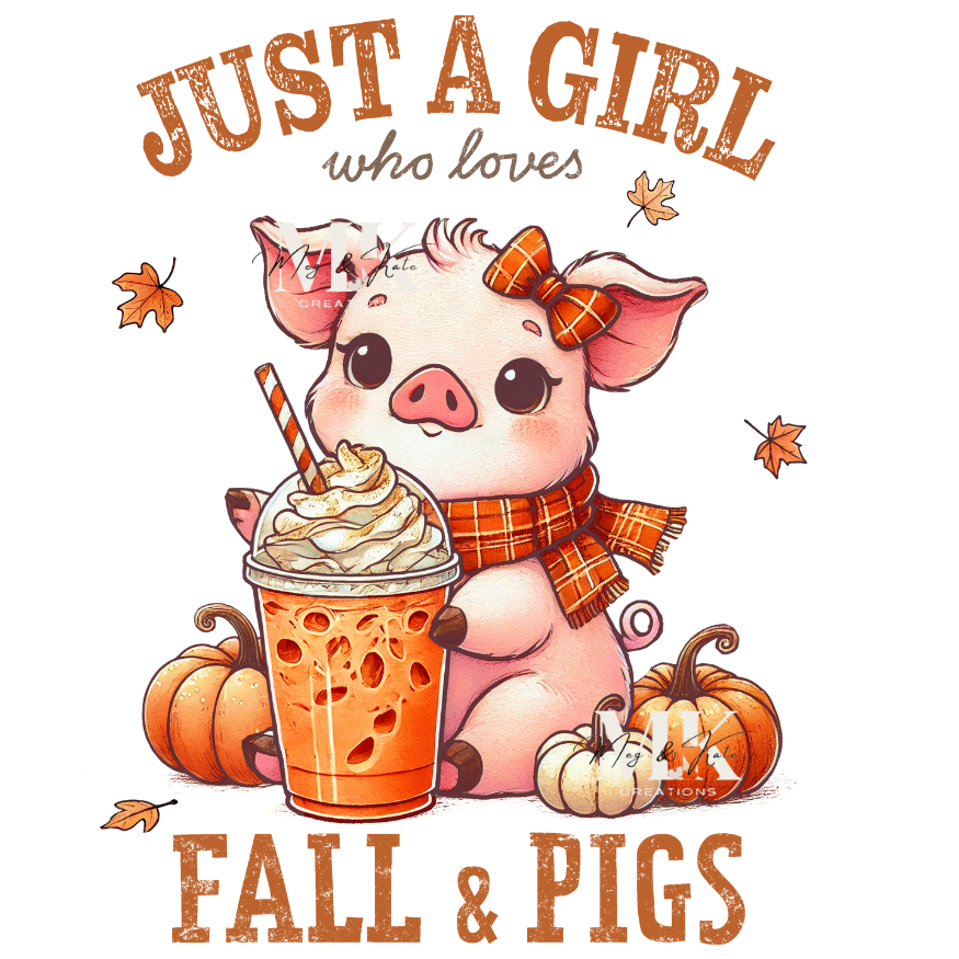 Fall and Pigs DTF Transfer