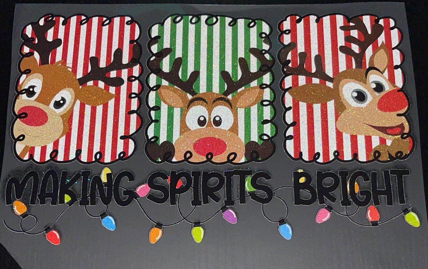 Making Spirits Bright Glitter Screen Print