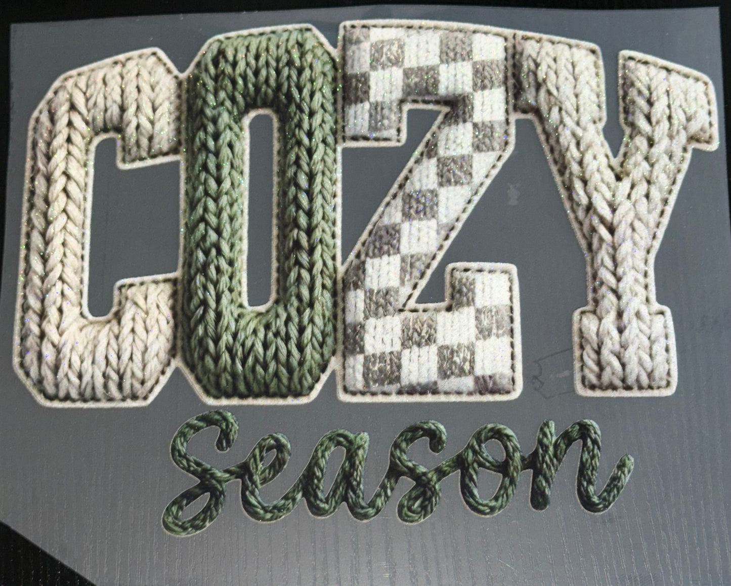 Cozy Season Yarn Glitter Screen Print