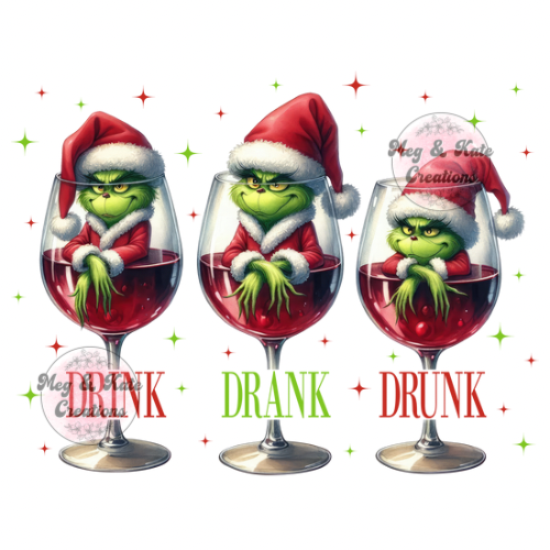 Drink Drank Drunk Green Man DTF TRANSFER