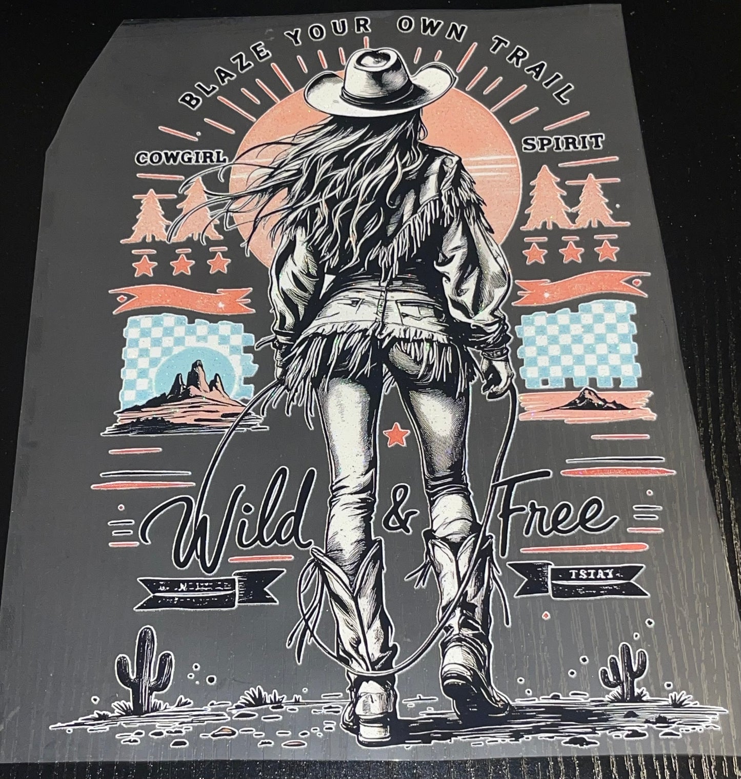 Wild & Free Glitter Screen Print