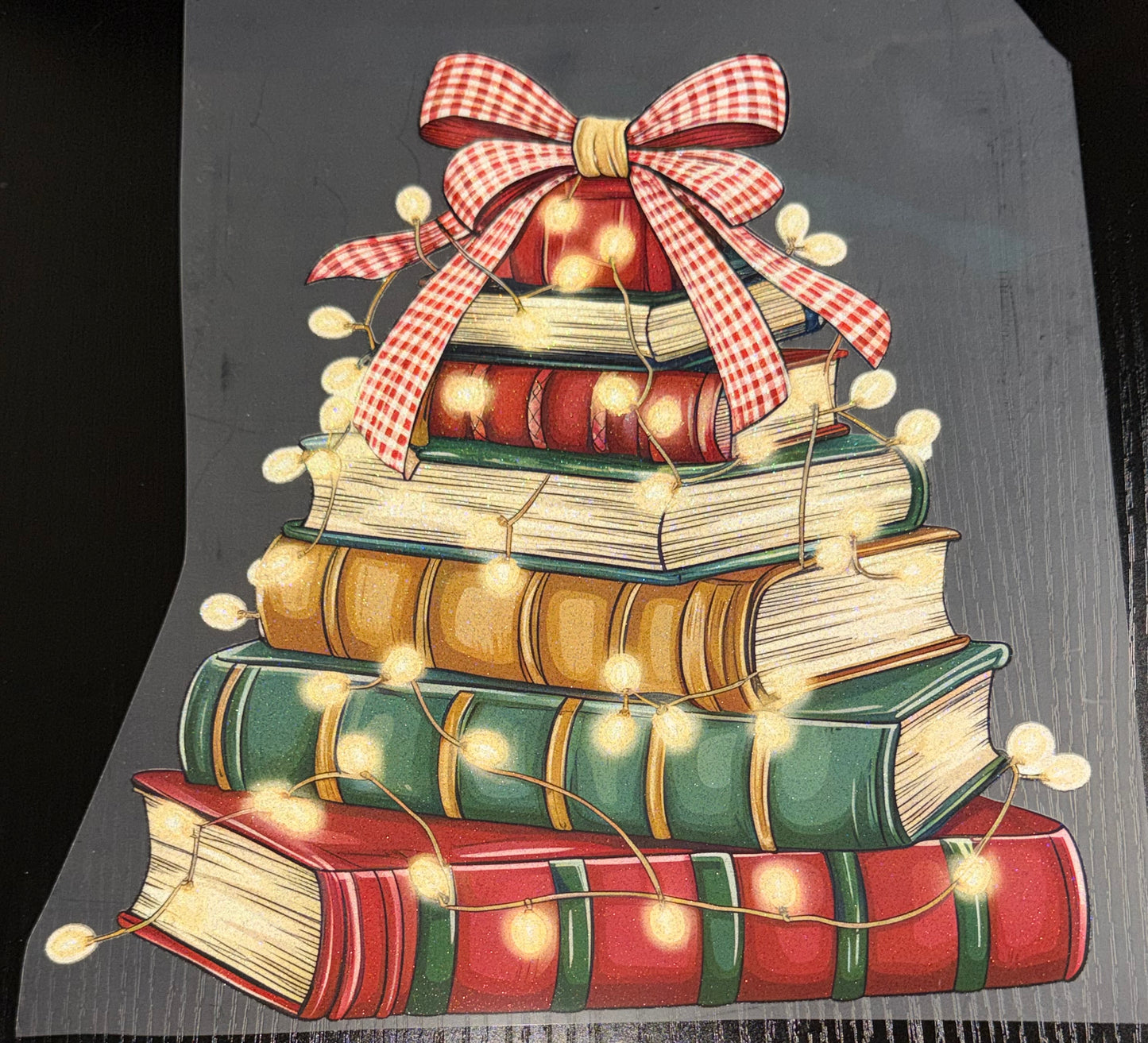 Christmas Books Glitter Screen Print