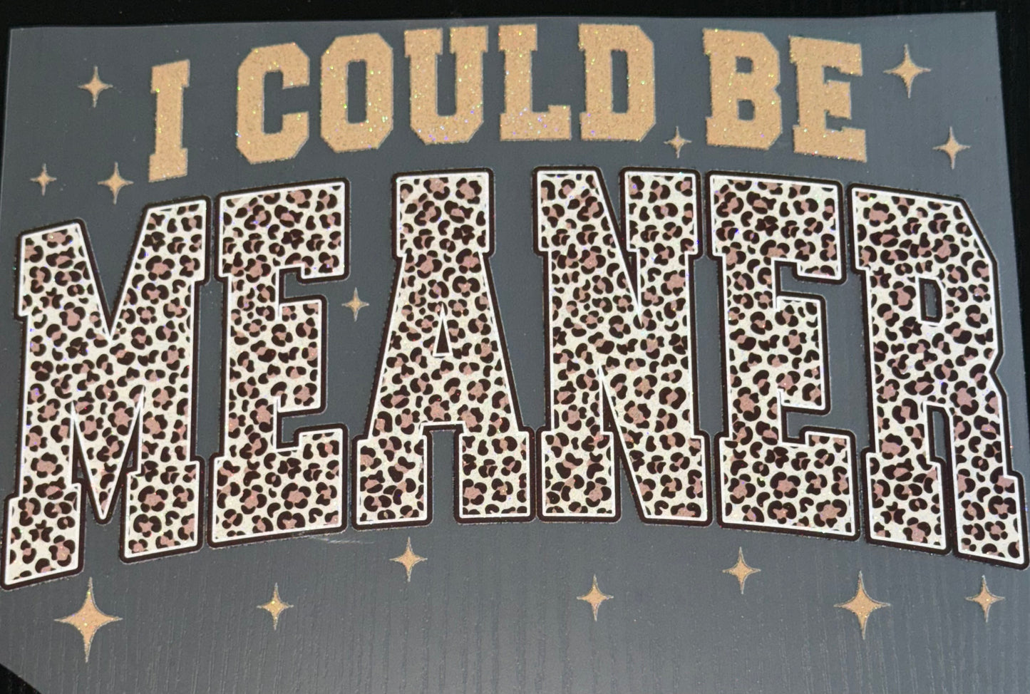 I Could Be Meaner Glitter Screen Print
