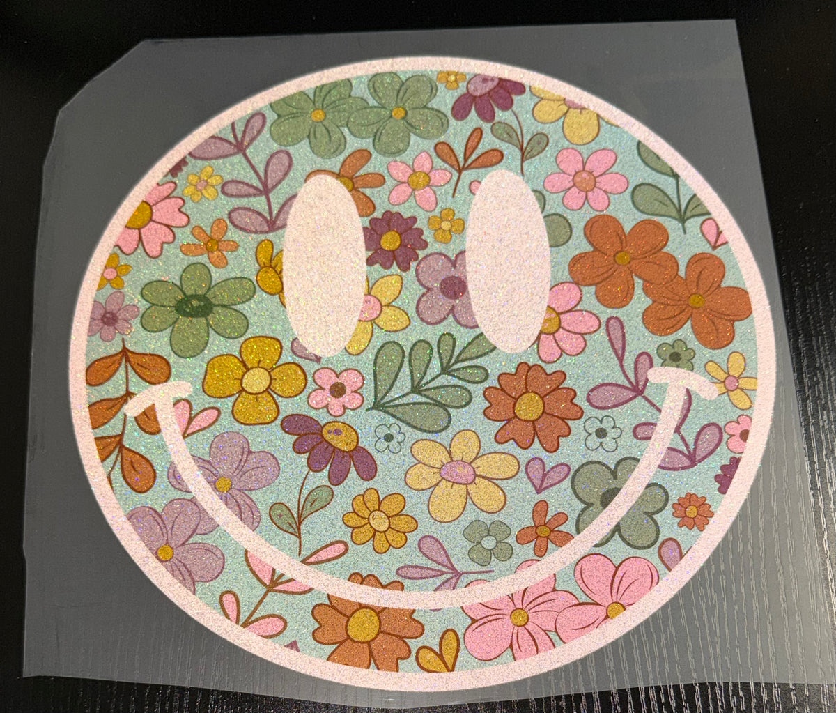 Boho Smiley Glitter Screen Print