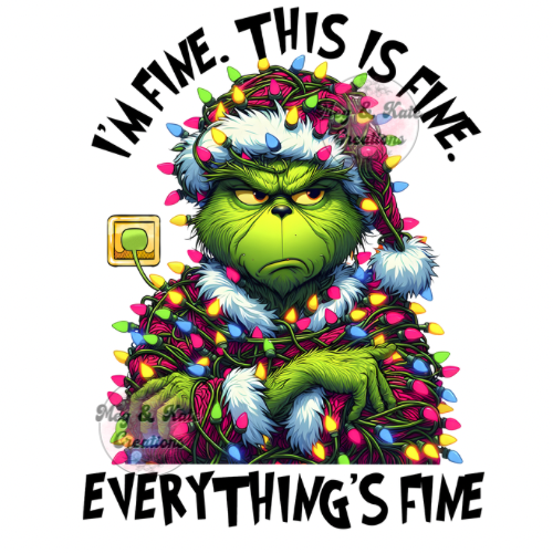 Everything’s Fine Green Man DTF TRANSFER