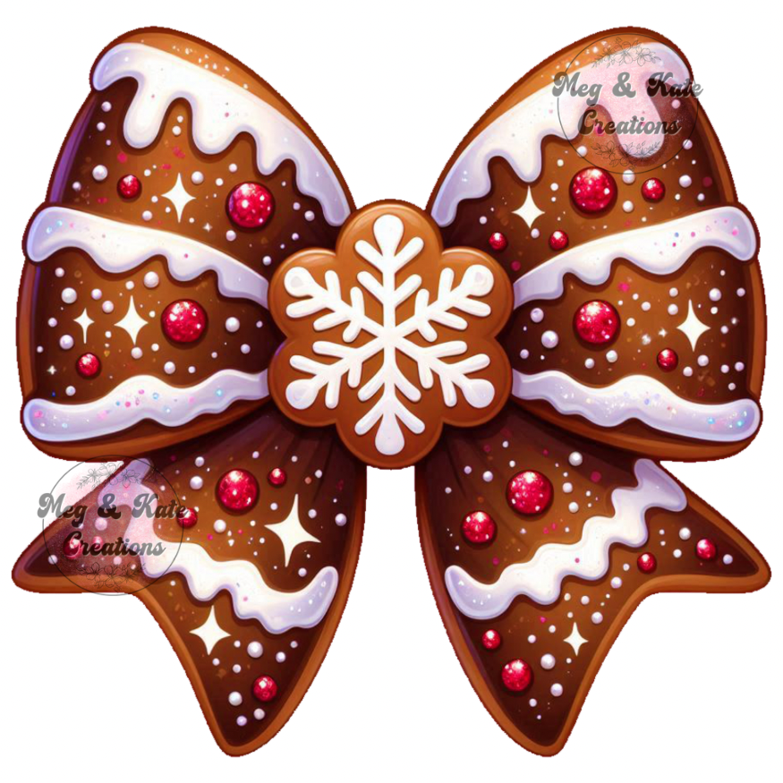 Gingerbread Cookie Bow DTF TRANSFER