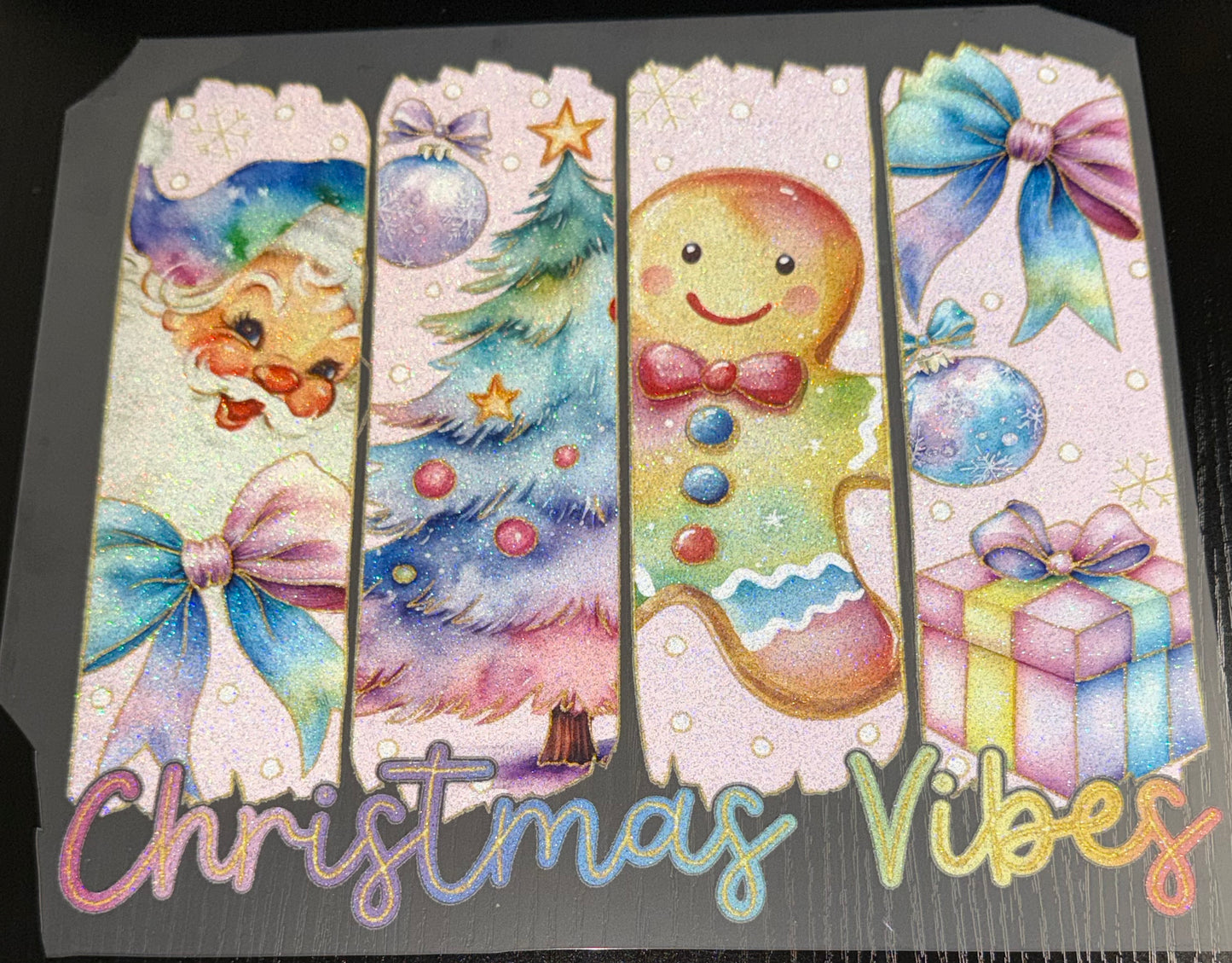 Christmas Vibes Glitter Screen Print