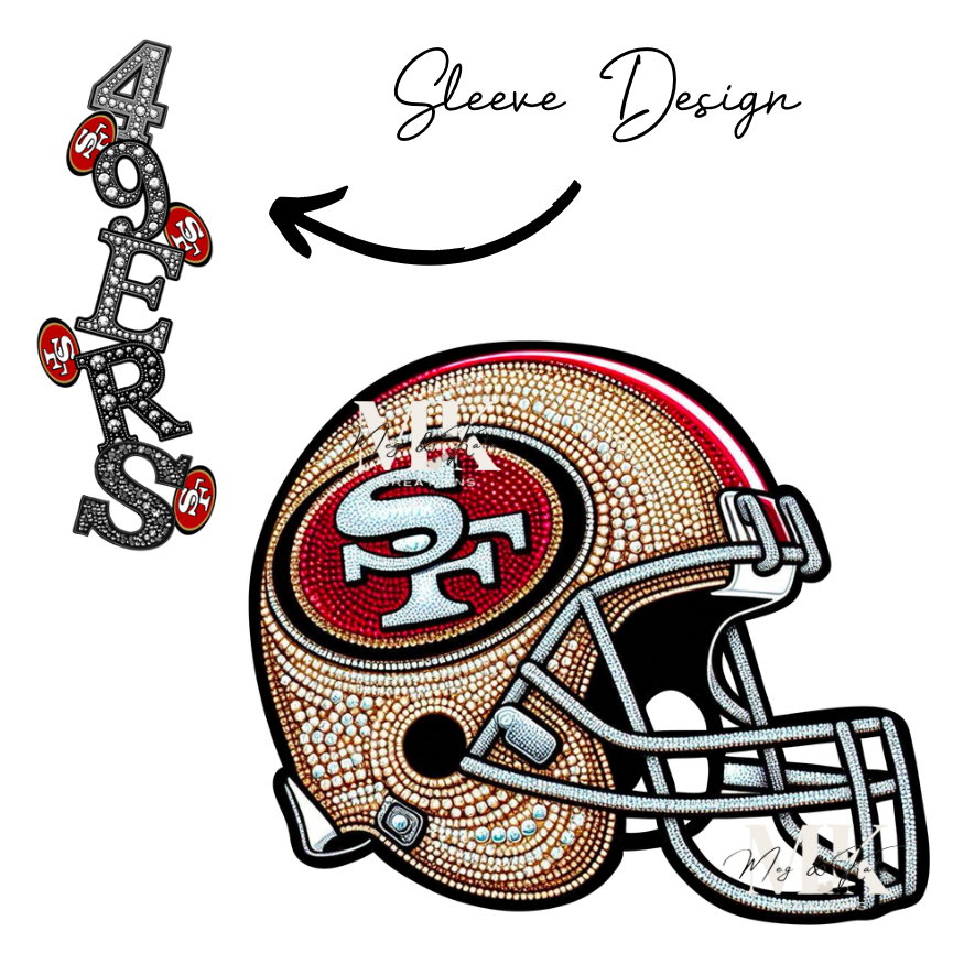 49ers rhinestone w/ sleeve DTF TRANSFER