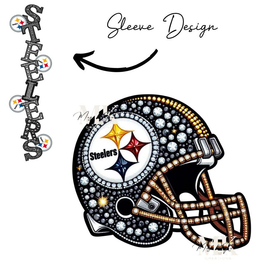 Steelers rhinestone w/ sleeve DTF TRANSFER