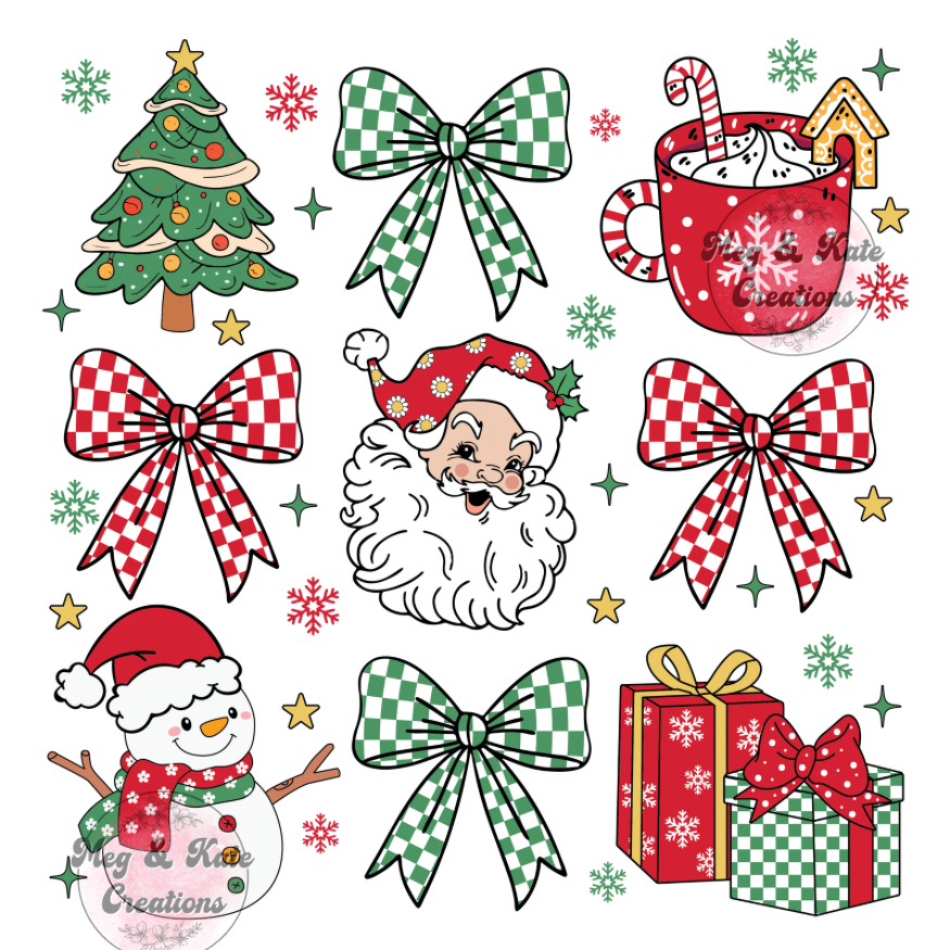 Checkered Christmas Collage DTF TRANSFER