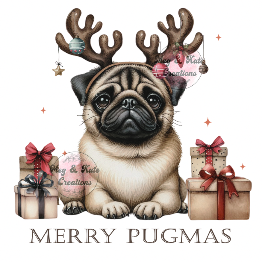 Merry Pugmas DTF TRANSFER