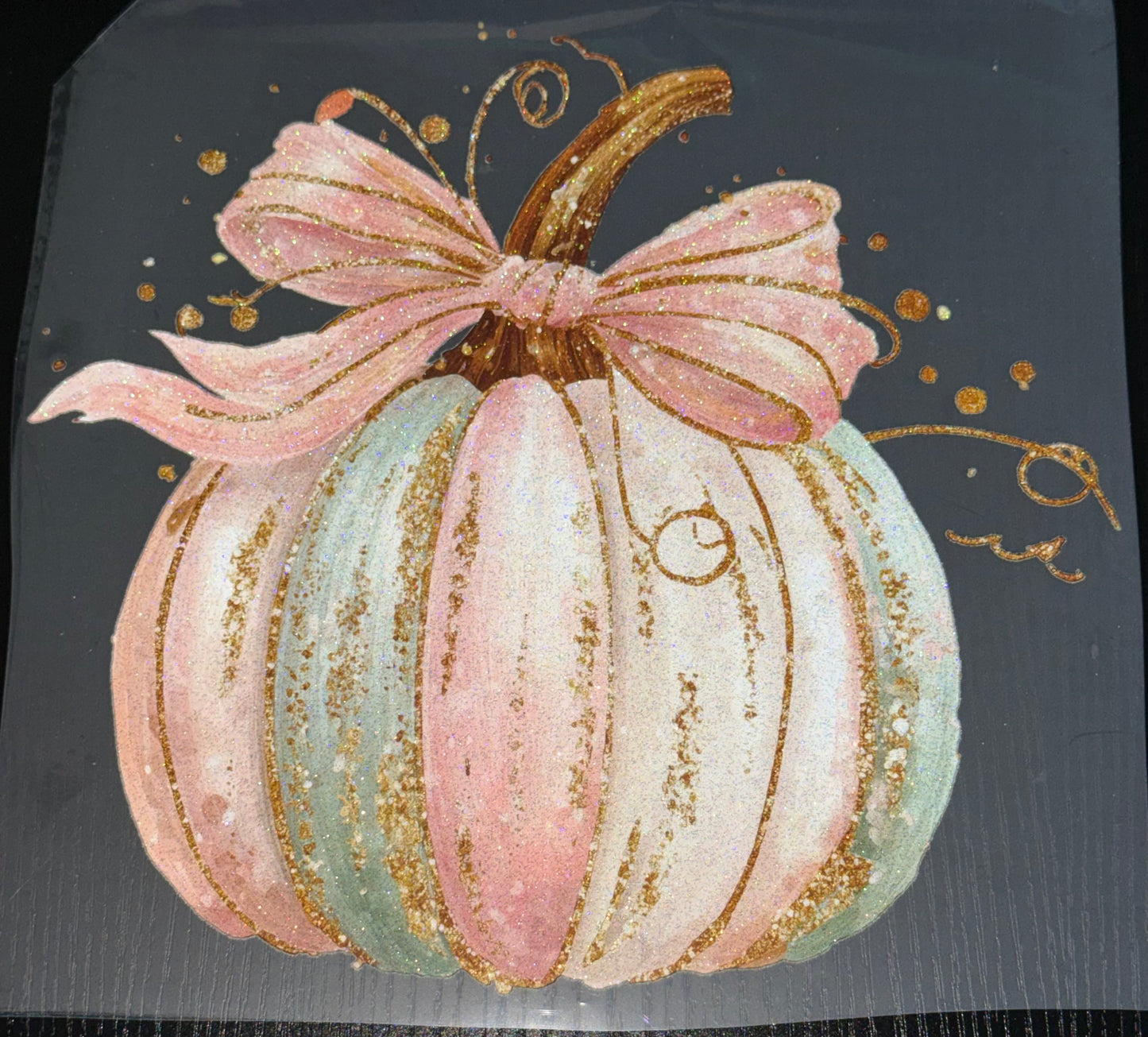 Pink Pumpkin Glitter Screen Print
