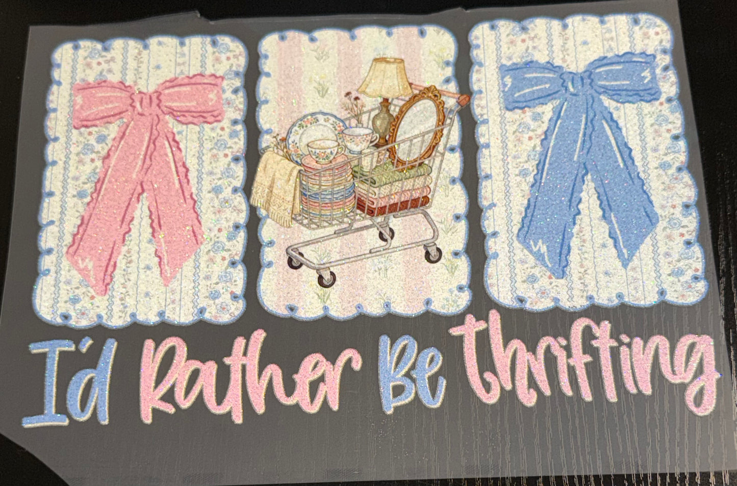 I’d Rather Be Thrifting Glitter Screen Print