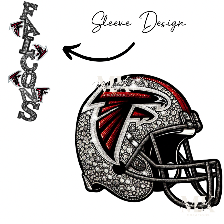 Falcons rhinestone w/ sleeve DTF TRANSFER