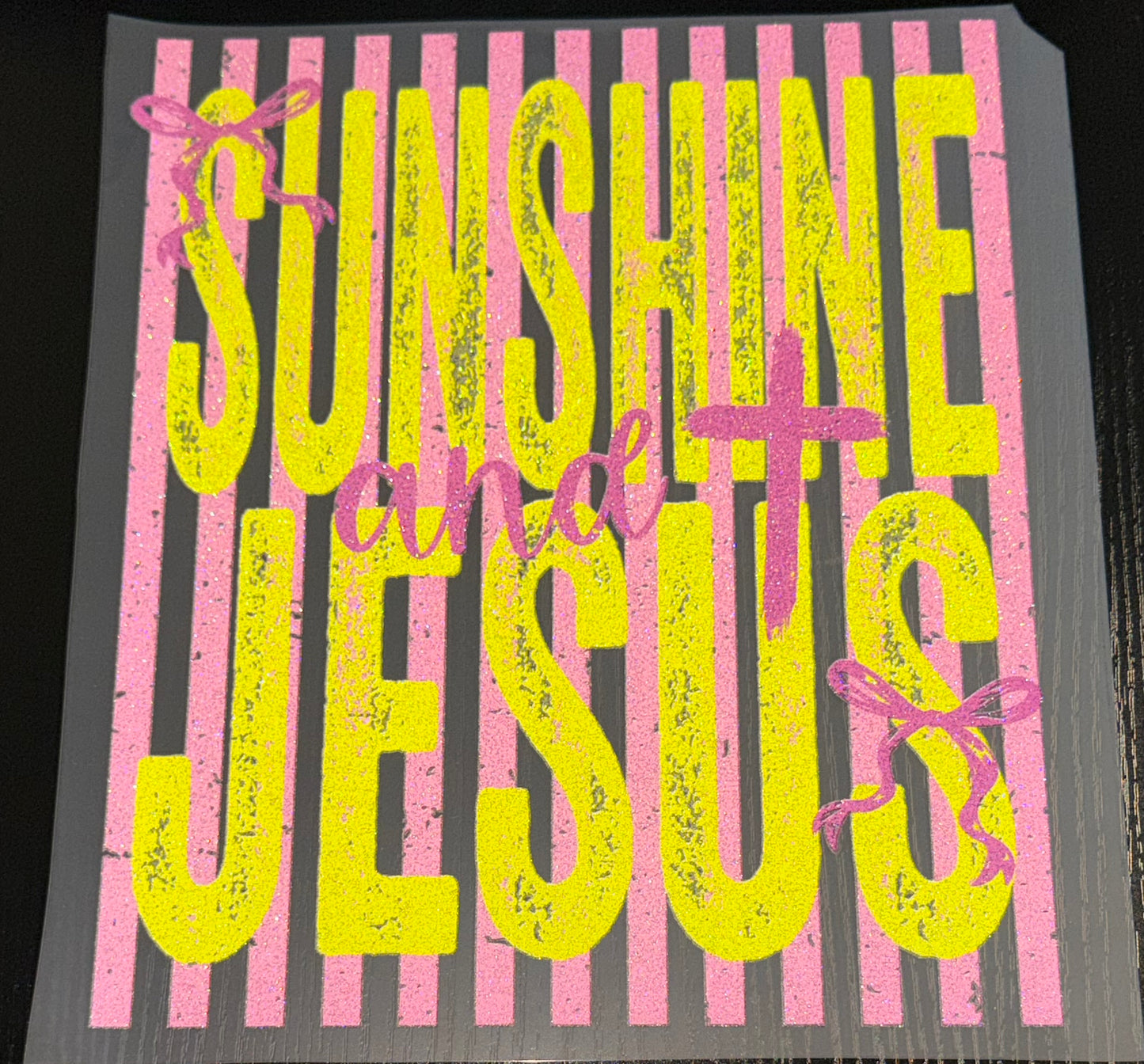 Sunshine and Jesus Glitter Screen Print