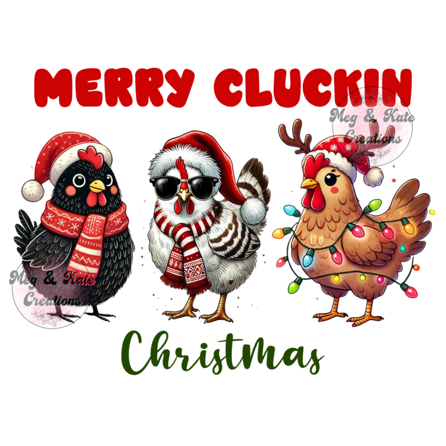 Merry Cluckin Christmas DTF TRANSFER