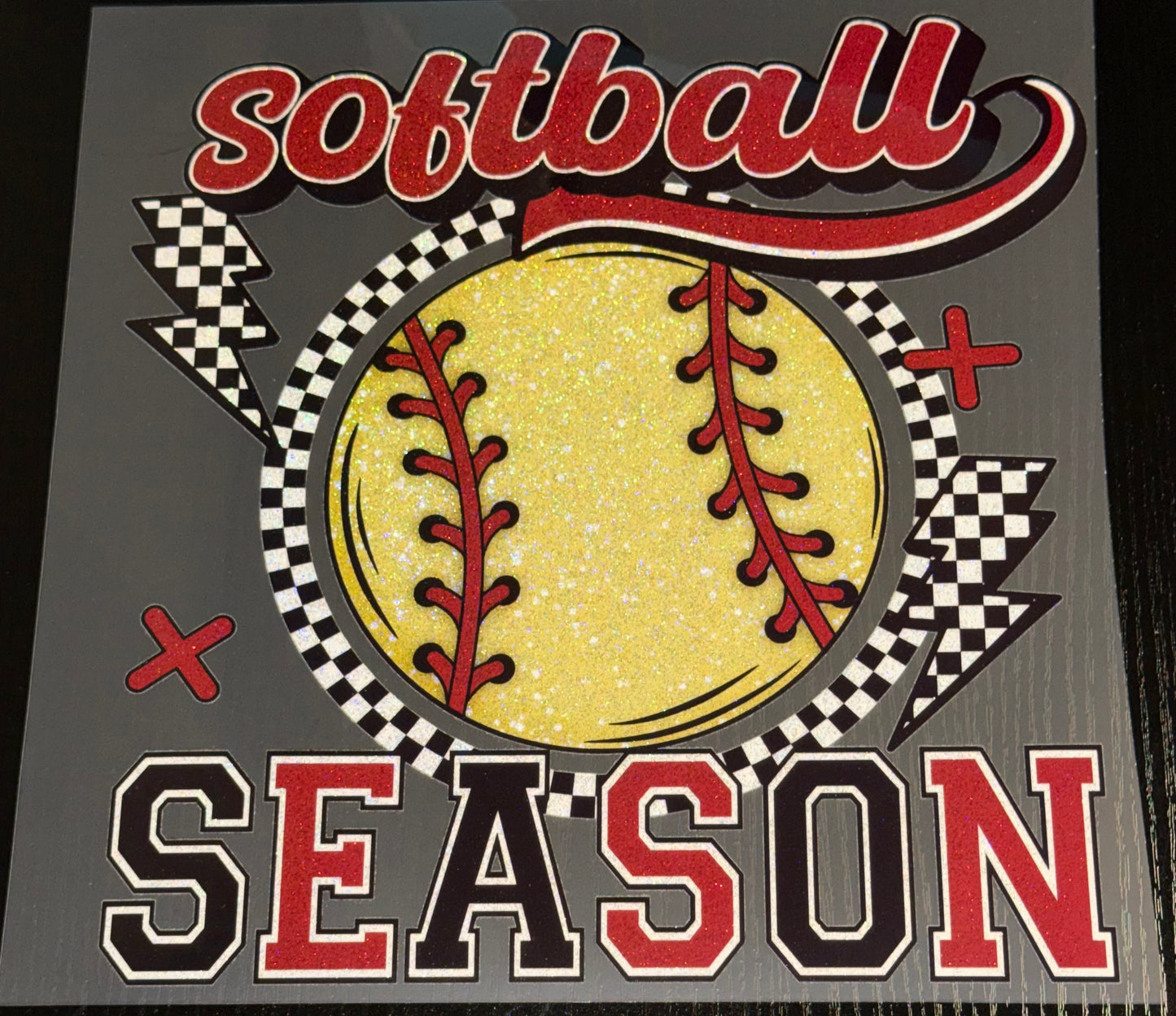 Softball Season Glitter Screen Print