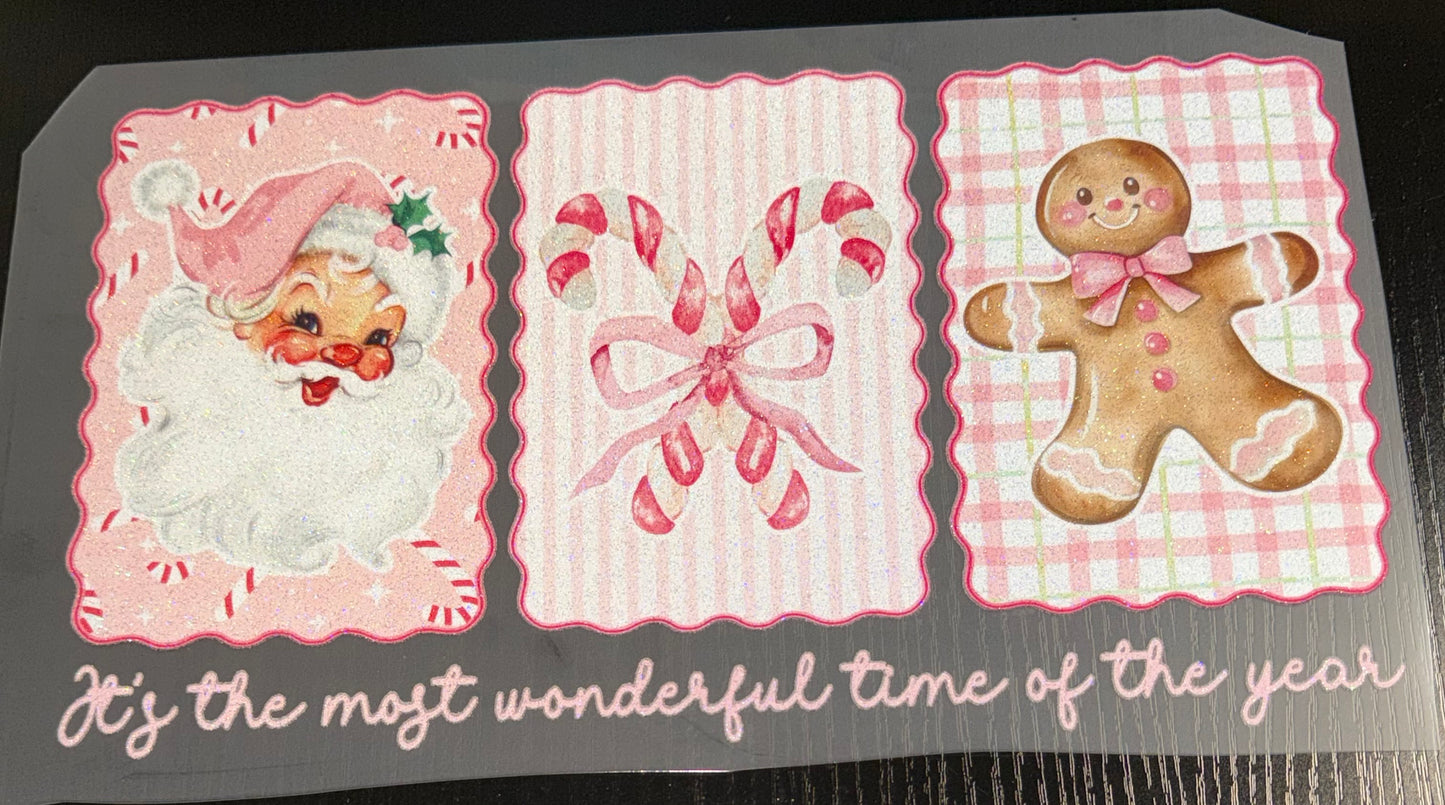Most Wonderful Time Santa Glitter Screen Print