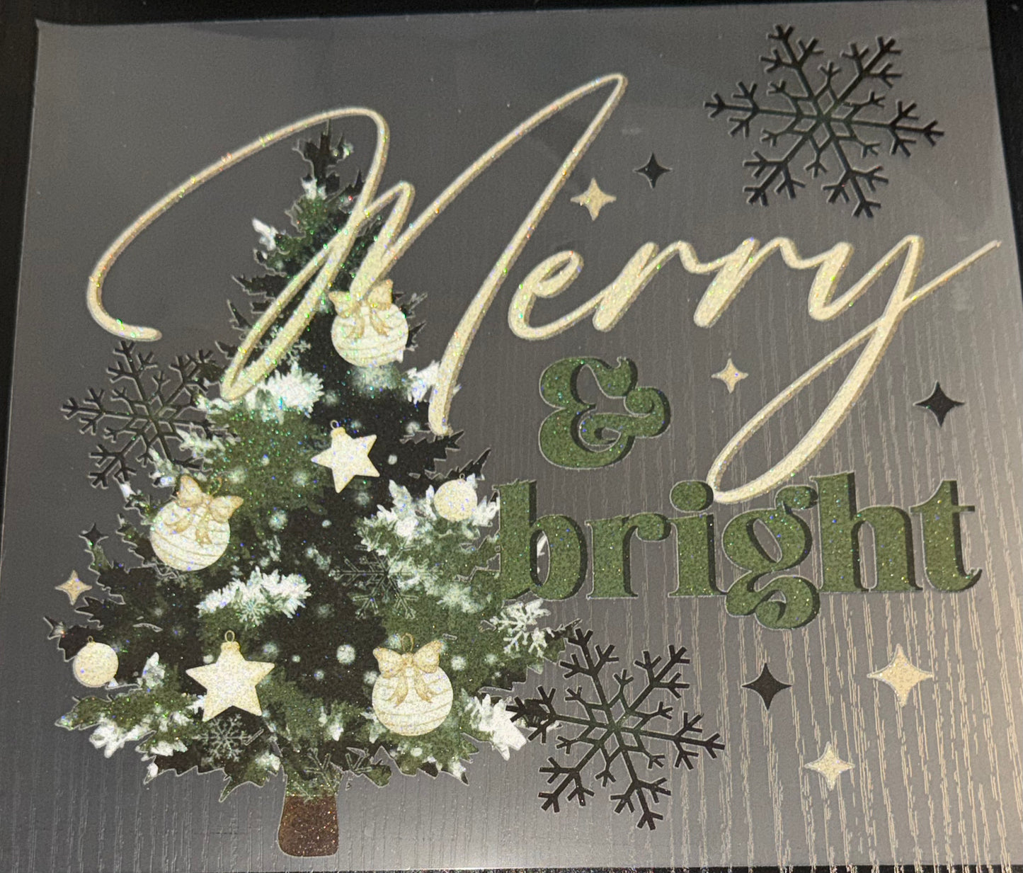 Merry & Bright Glitter Screen Print