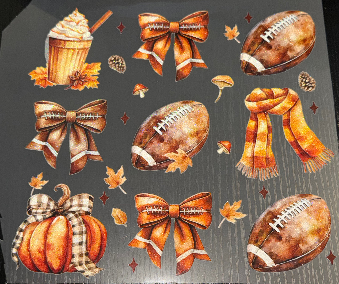 Football Coquette Glitter Screen Print
