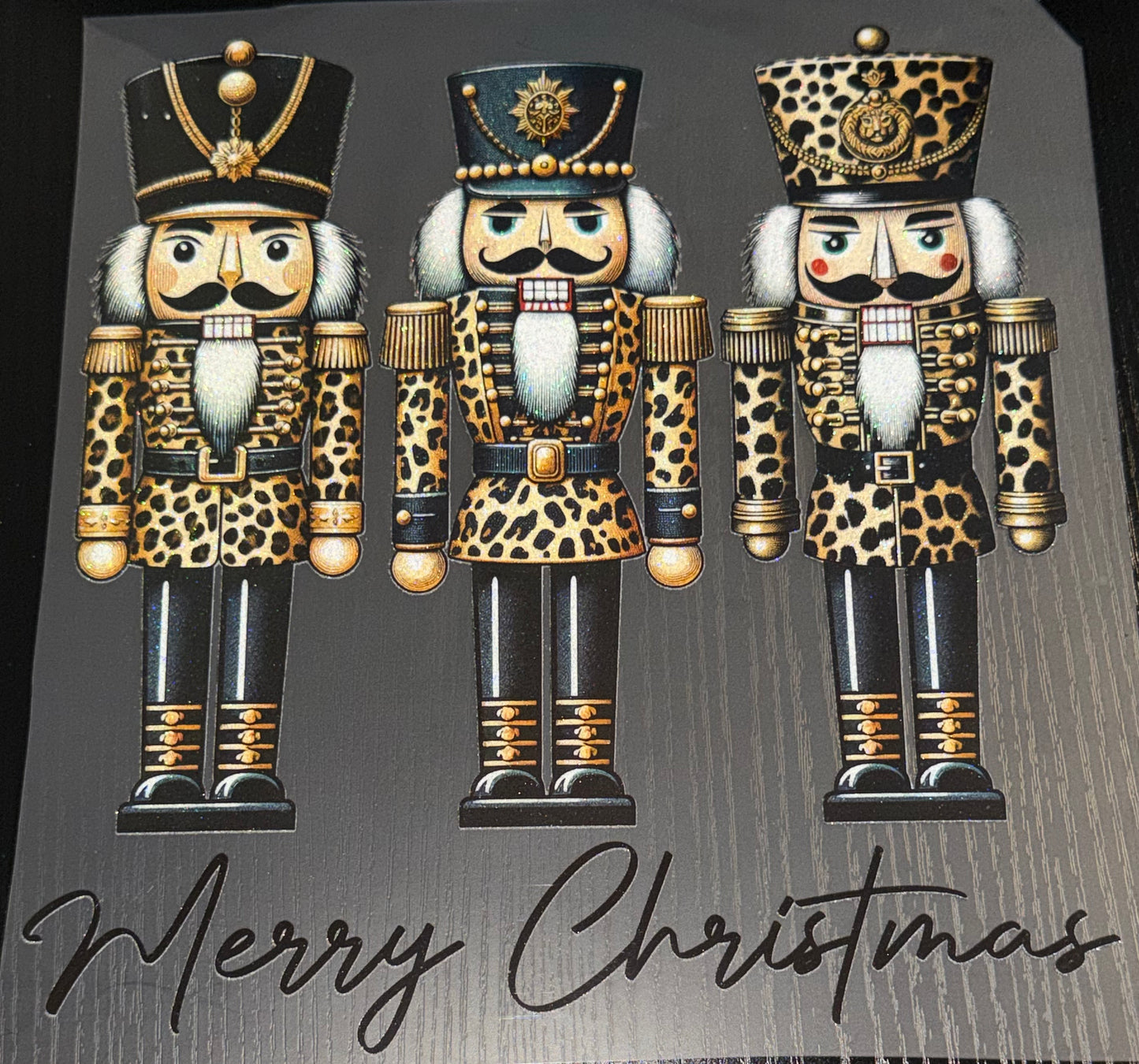 Leopard Nutcrackers Glitter Screen Print