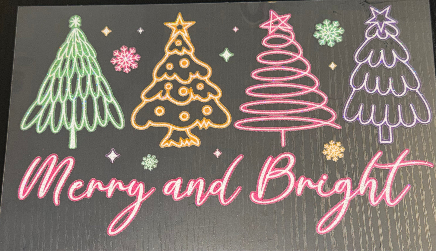 Merry & Bright Neon Glitter Screen Print