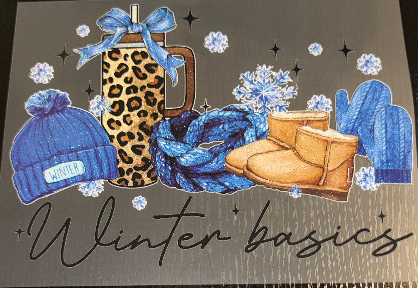 Winter Basics Glitter Screen Print