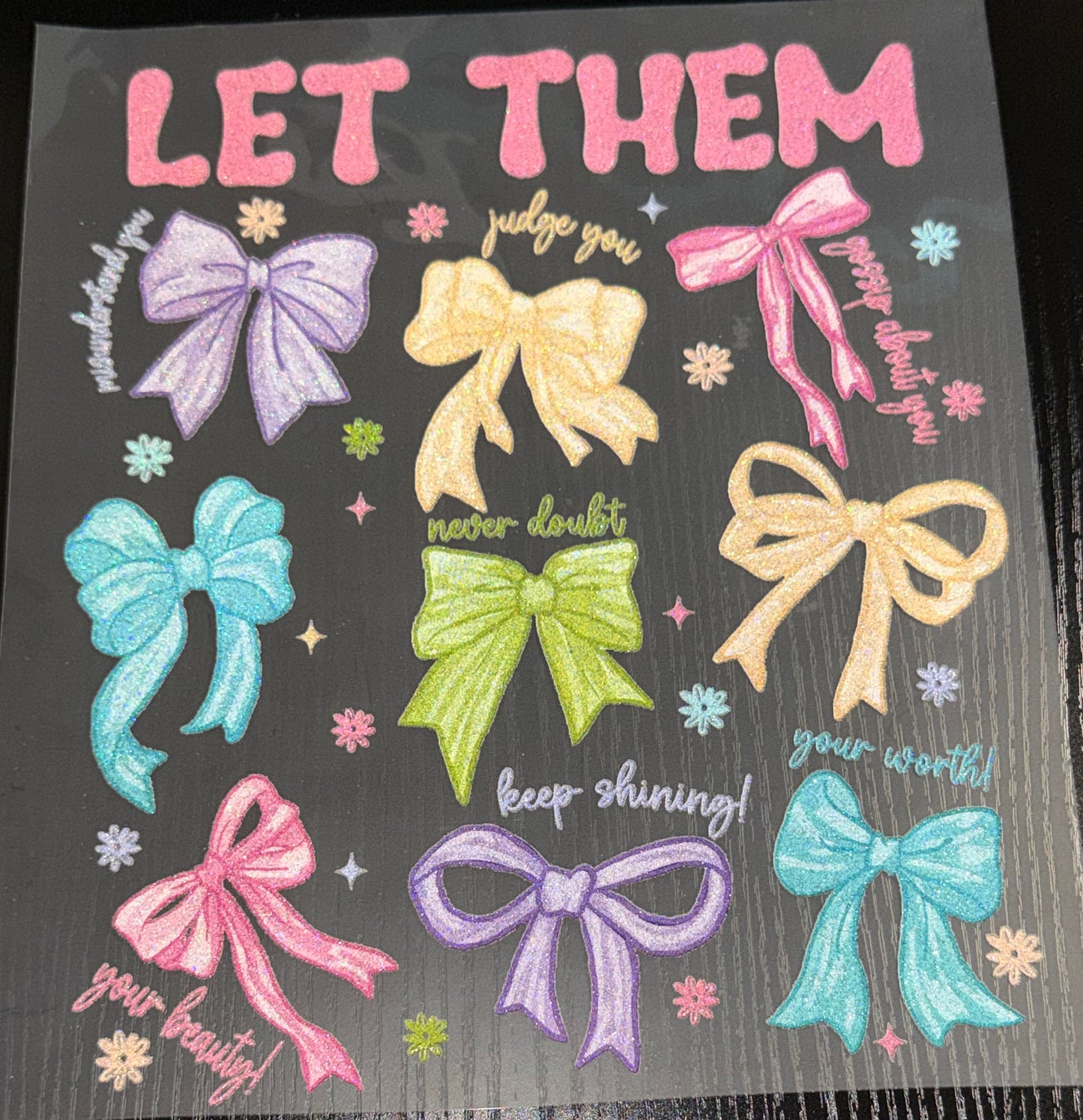 Let Them Bows Glitter Screen Print
