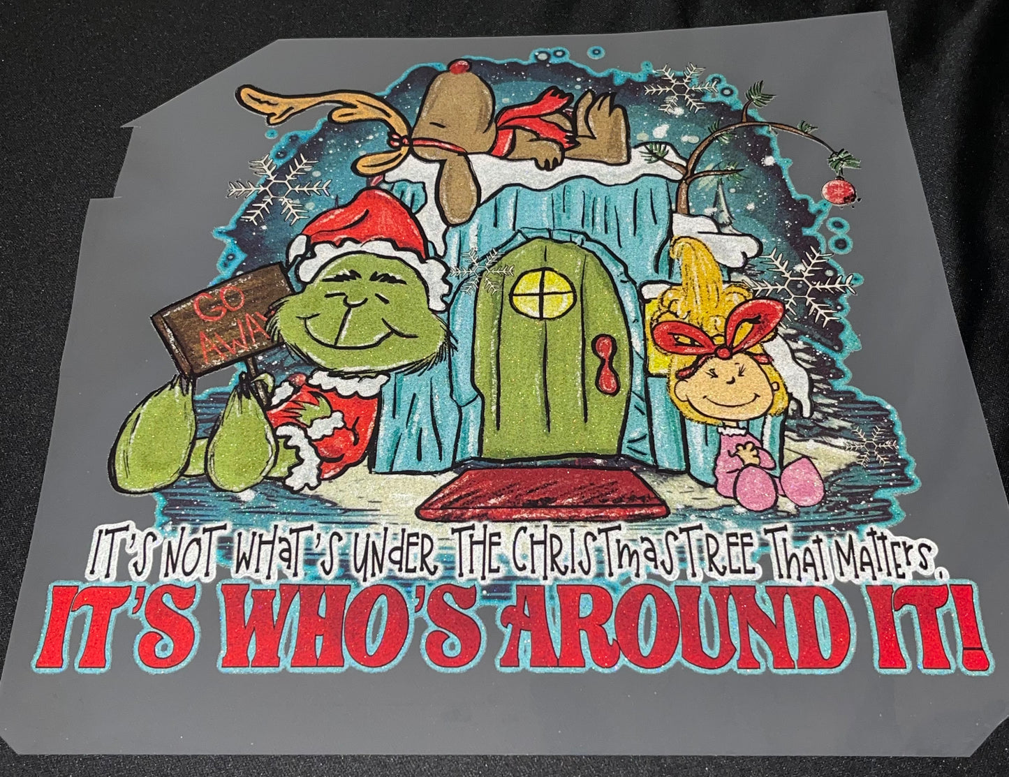 Its Whos Around It Glitter Screen Print
