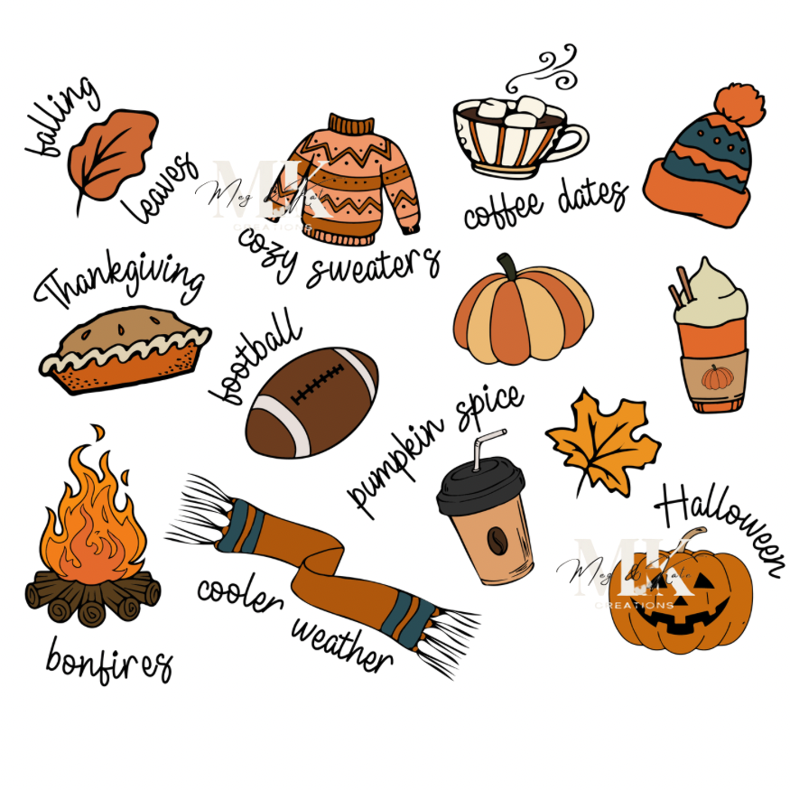 Fall Items DTF TRANSFER