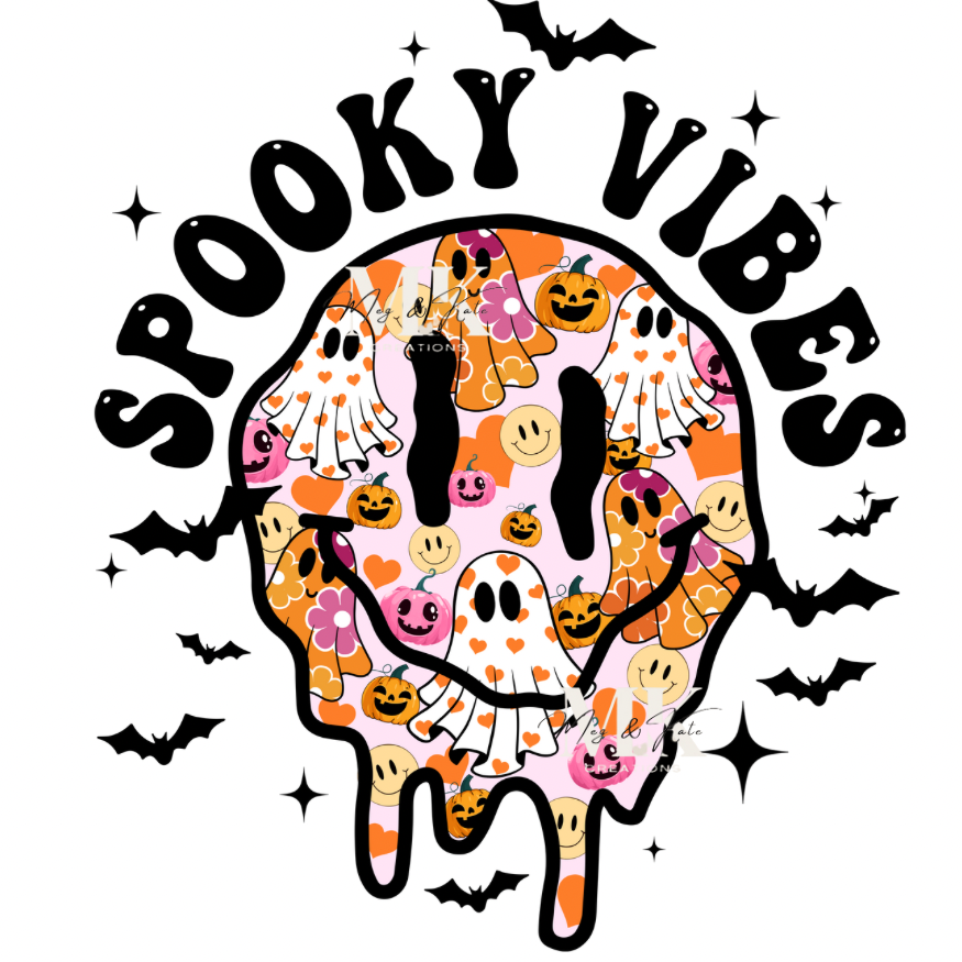 Smiley Spooky Vibes DTF TRANSFER