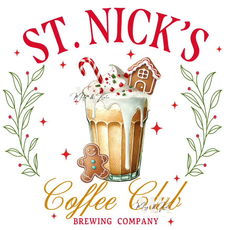 St Nicks Coffee Club DTF TRANSFER