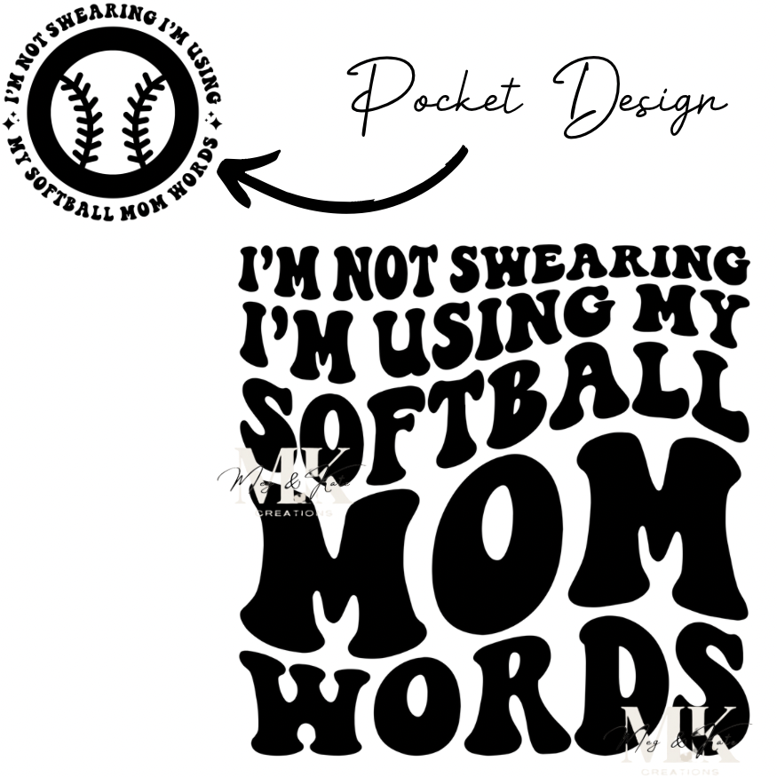 Softball Mom Words DTF TRANSFER