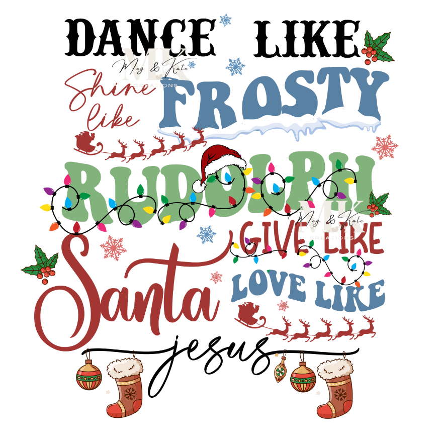 Christmas Words DTF Transfer