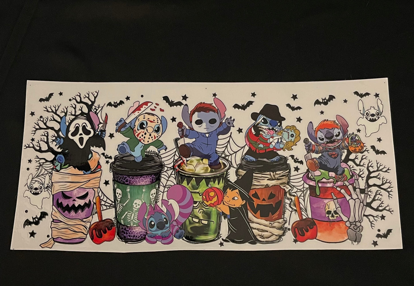 Blue Alien Halloween Cups UV DTF WRAP