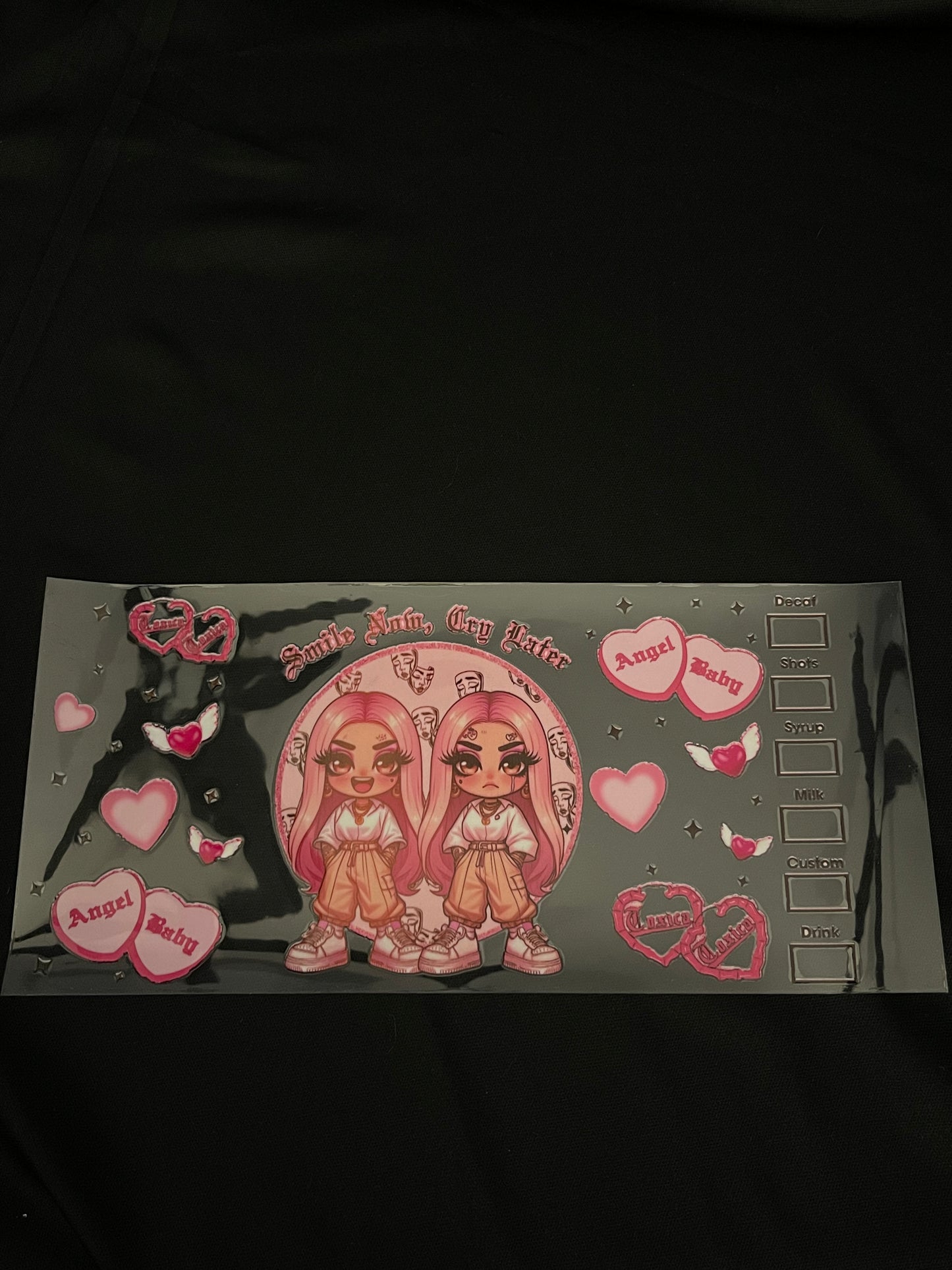 Pink Angel Baby UV DTF WRAP