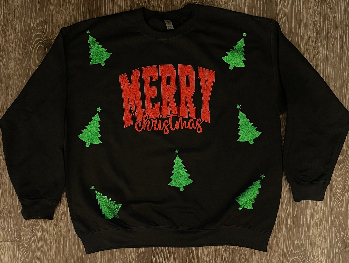 Glittery Merry Christmas with Trees