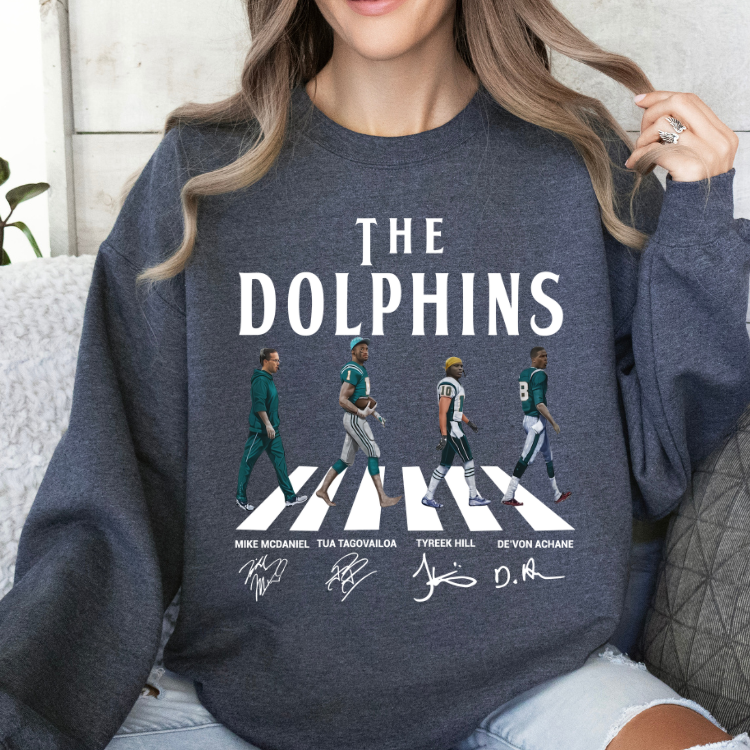 The Dolphins Walking in White