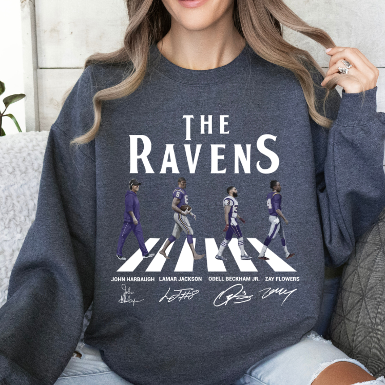 The Ravens Walking in White