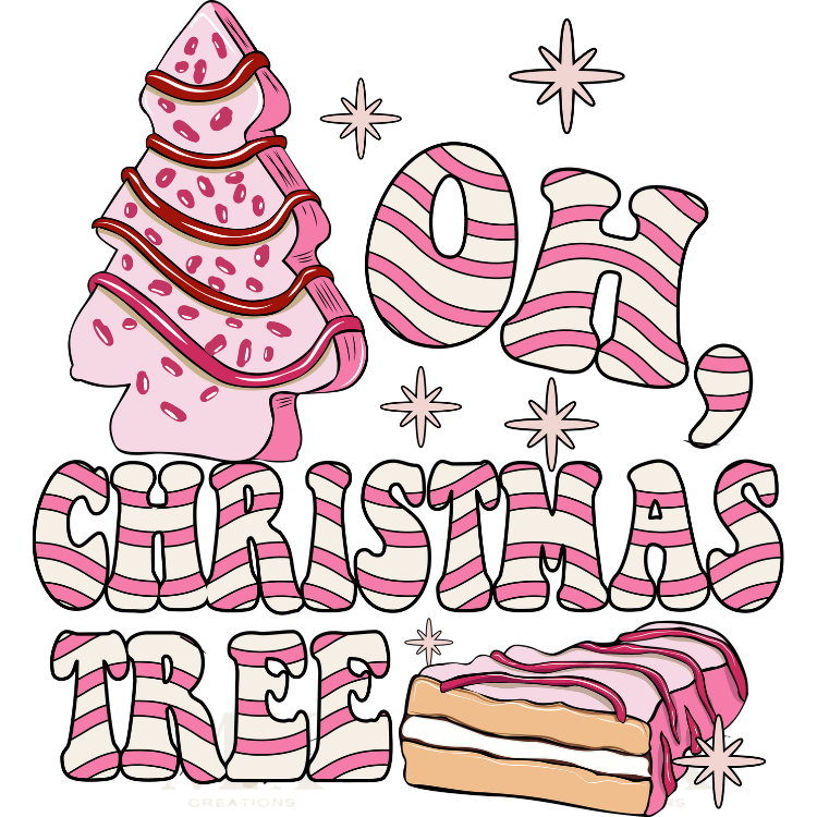 Oh Christmas Tree Pink Snack DTF TRANSFER
