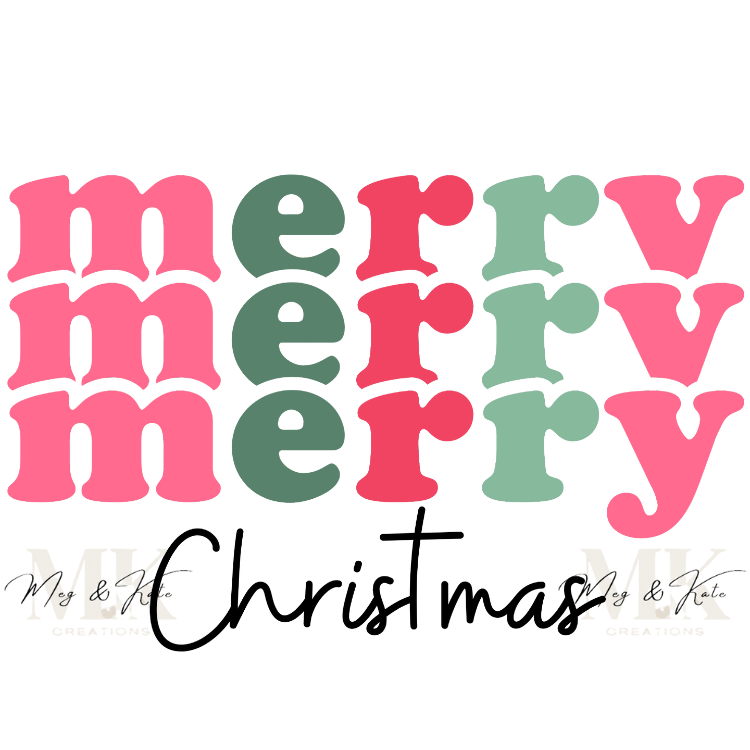 Merry 3X Christmas DTF TRANSFER