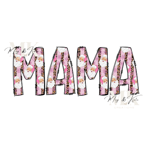 Mama with Cheetah Santas DTF TRANSFER