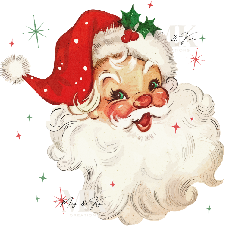 Vintage Santa Red DTF TRANSFER