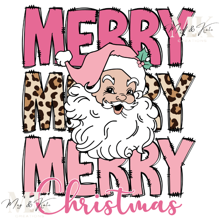 Merry Merry Merry Christmas Santa DTF TRANSFER
