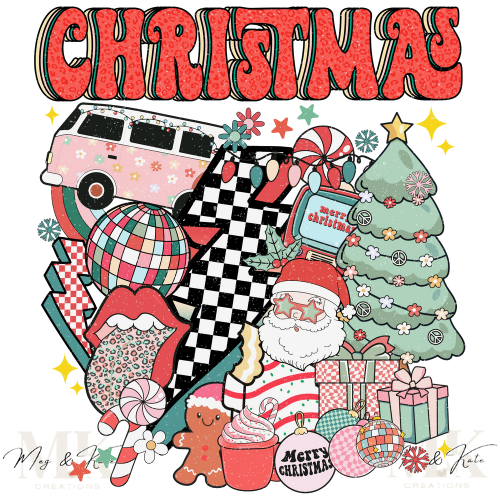 Retro Christmas Pile DTF TRANSFER