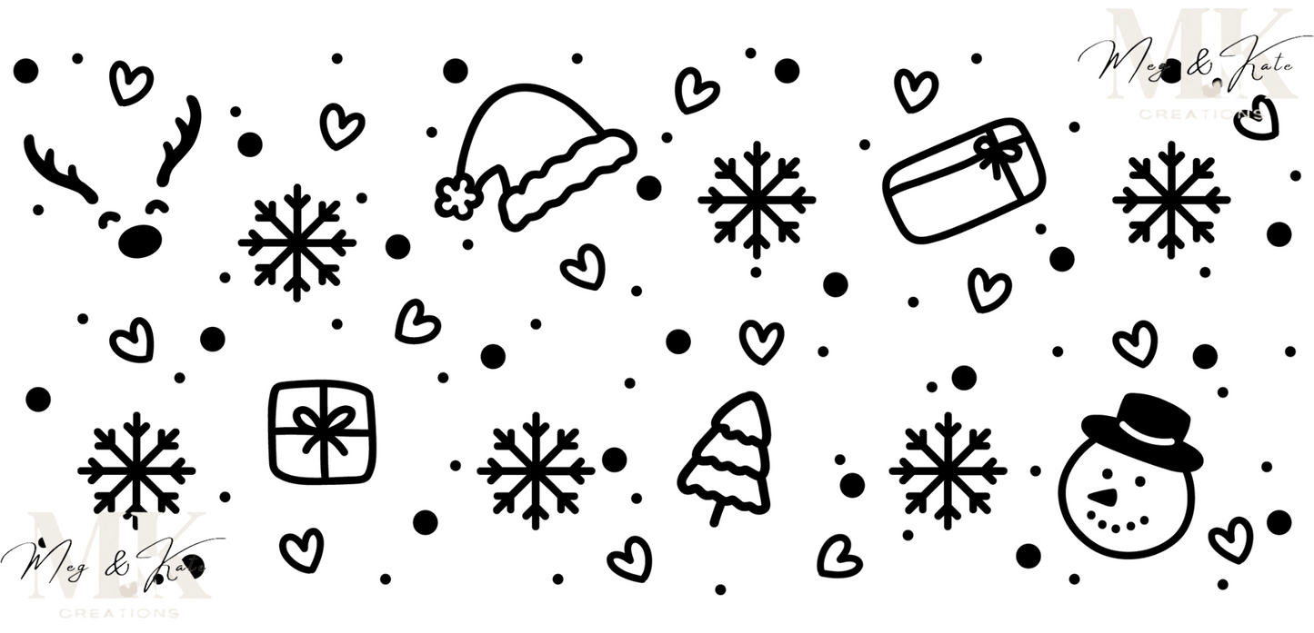 Christmas Things in Black UV DTF WRAP