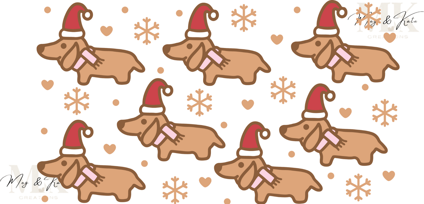Dachshund Christmas UV DTF WRAP