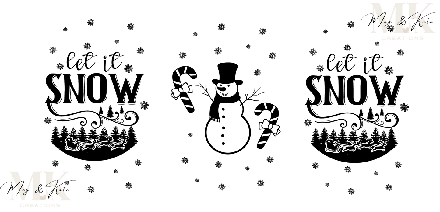 Let it Snow in Black UV DTF WRAP